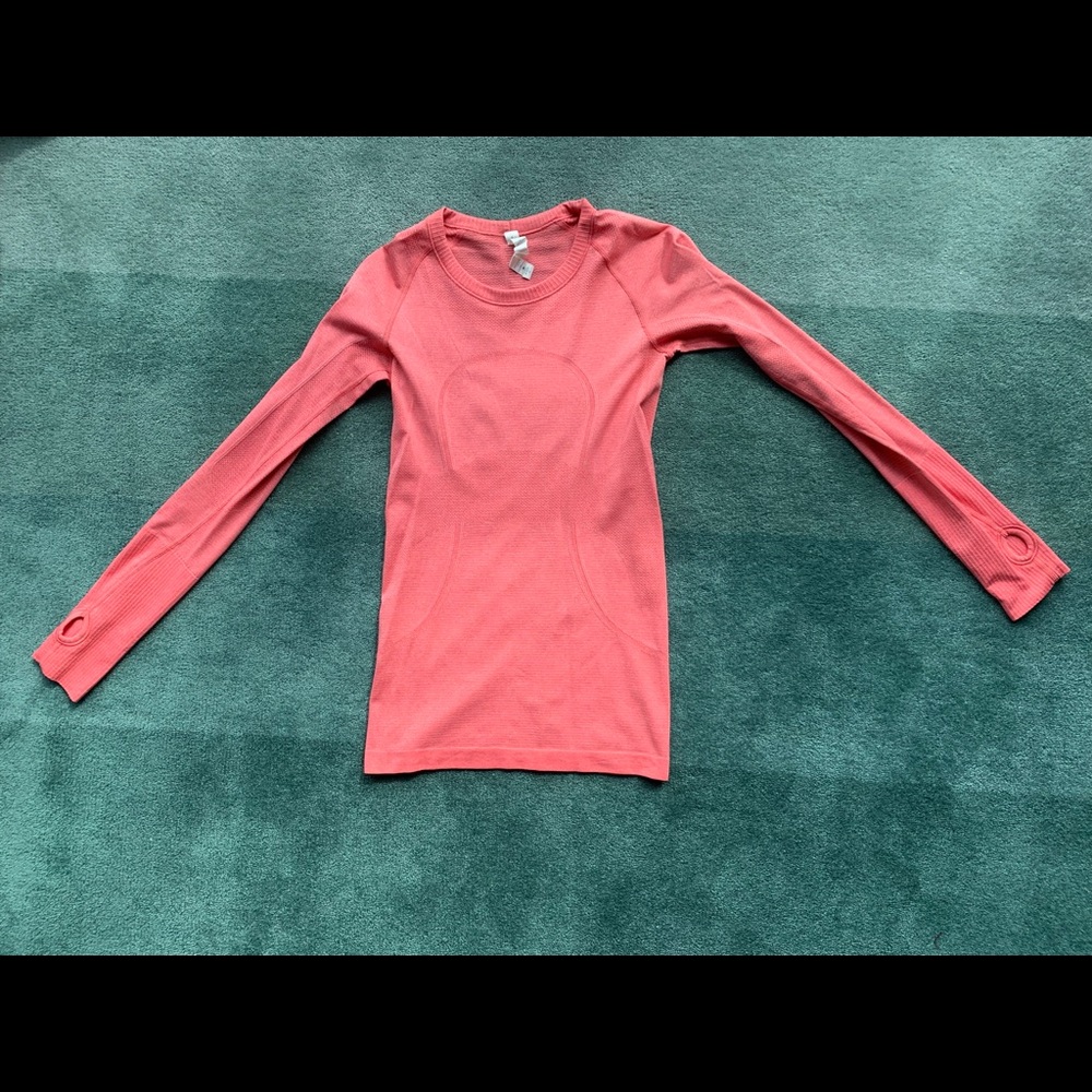 lululemon swiftly tech pink long sleeve size 4